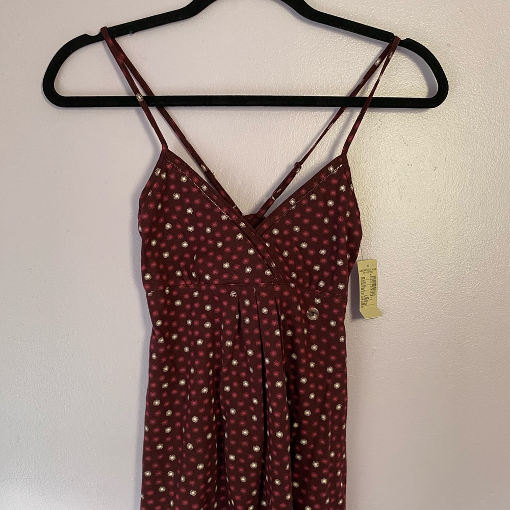 American Eagle Maroon cross Strap Cami Size S